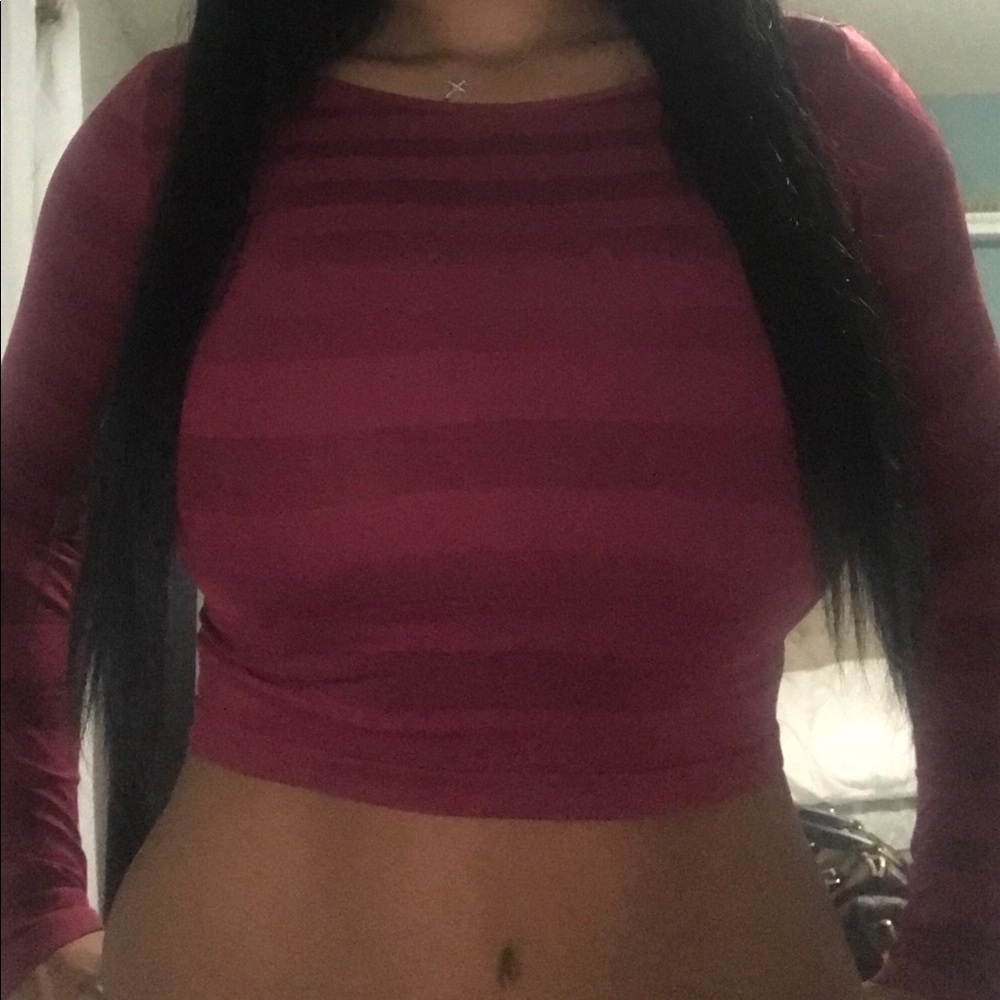 Burgundy crop top