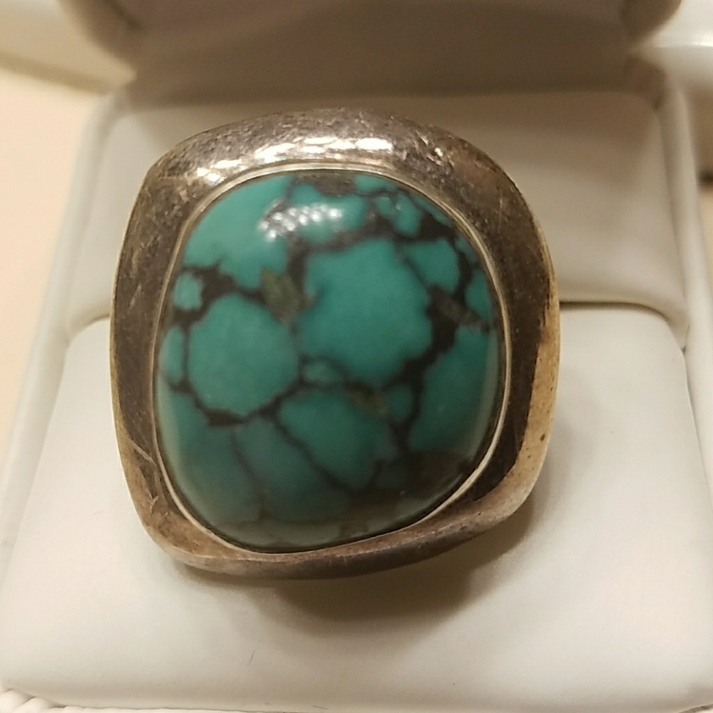 Size 9 Sterling silver and turquoise ring