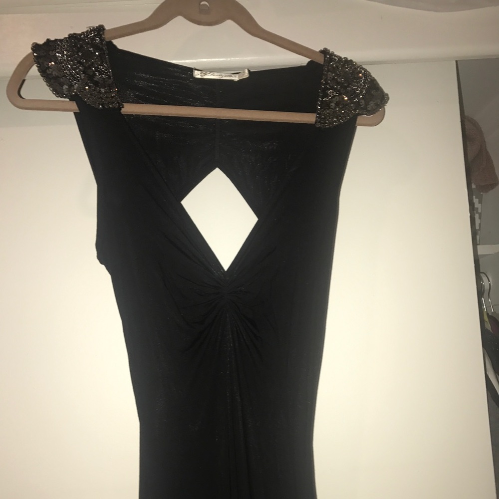 Black long cocktail dress!