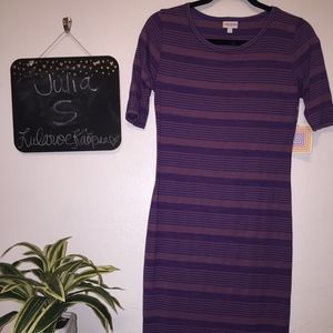 LuLaRoe Julia. Purple Stripes
