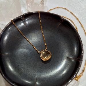 Satya Citrine Drop Pendant Necklace 18”