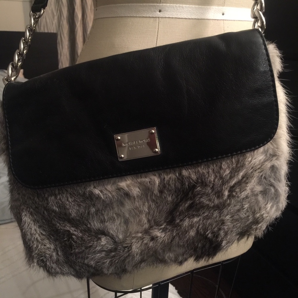 Michael by Michael Kors rabbit fur and leather bag
