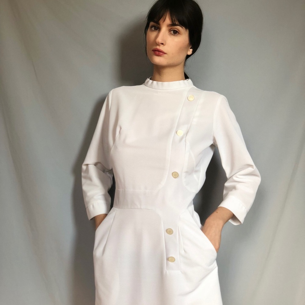 Vintage Midi white nurse dress