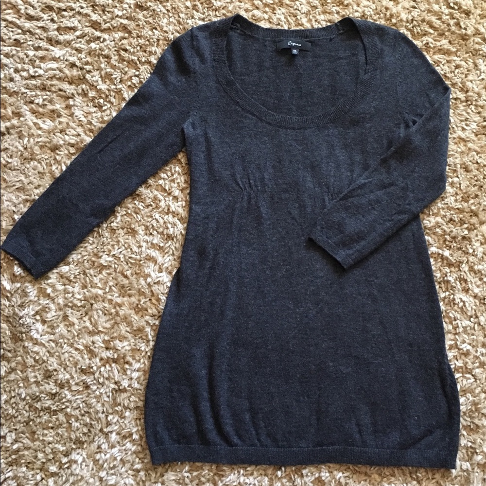 Express Charcoal Gray Sweater Tunic XS