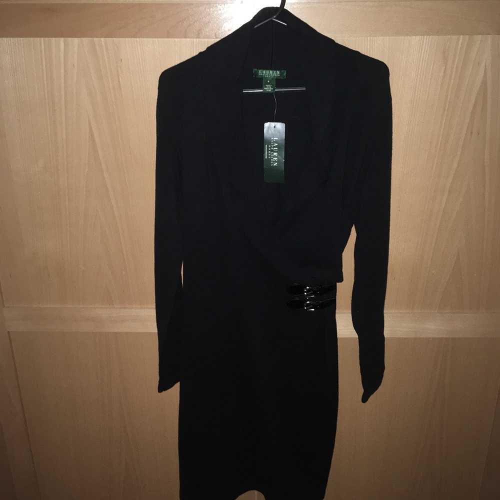 RALPH LAUREN cross-body sweater dress