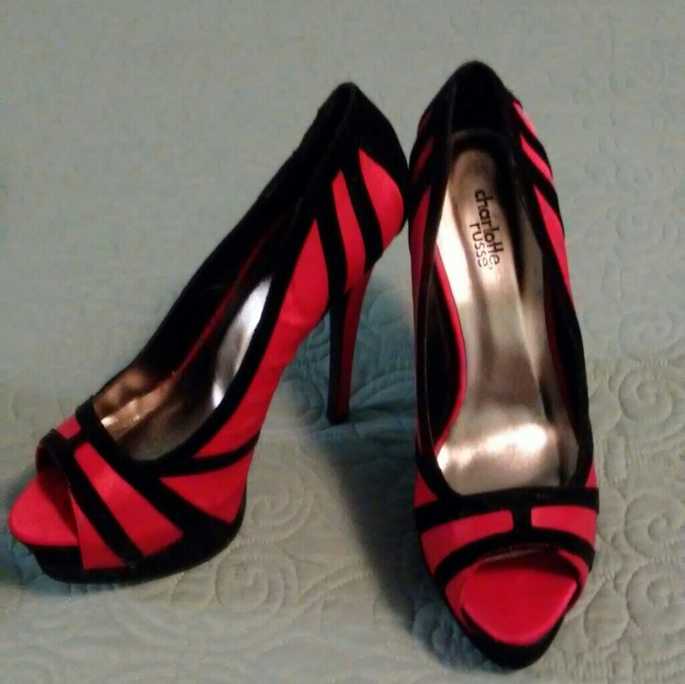 Red and black heels
