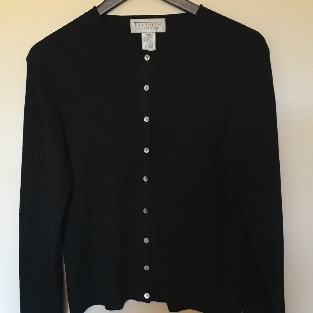 Talbots Collection Black Ladies Cardigan M