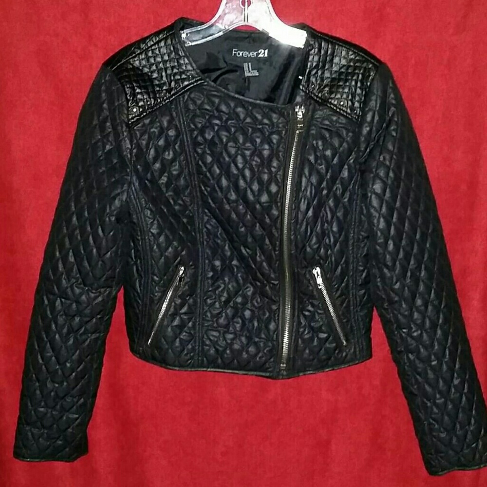 Juniors Forever21 Black FauxLeather Studded Jacket