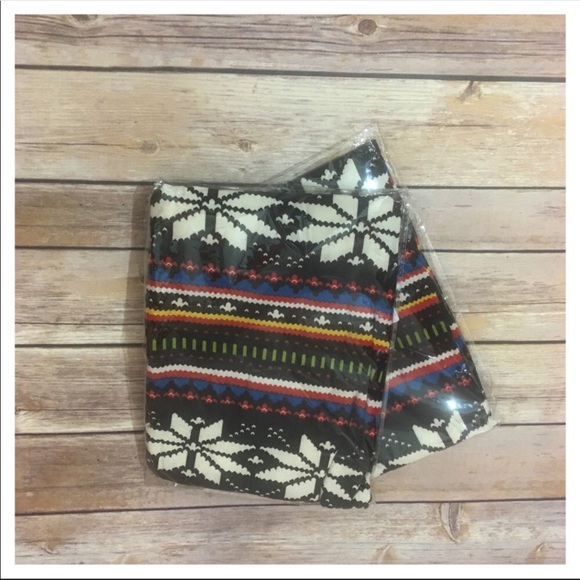 NWOT RED/BLUE NORDIC FLOWER LEGGINGS - Picture 2 of 5