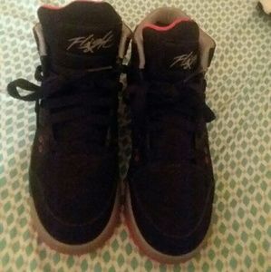 Jordan flight sneakers black red and charcoal