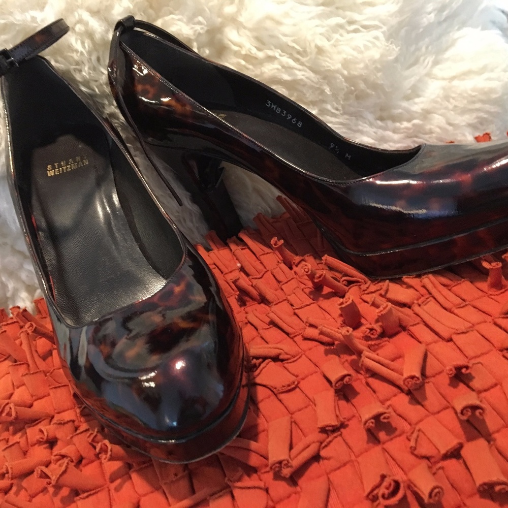 Stuart Weitzman Tortoiseshell ankle-strap pumps