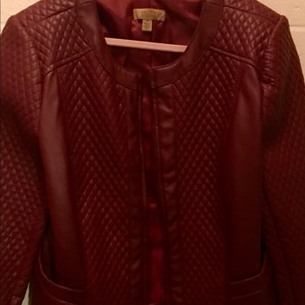 Red leather jacket