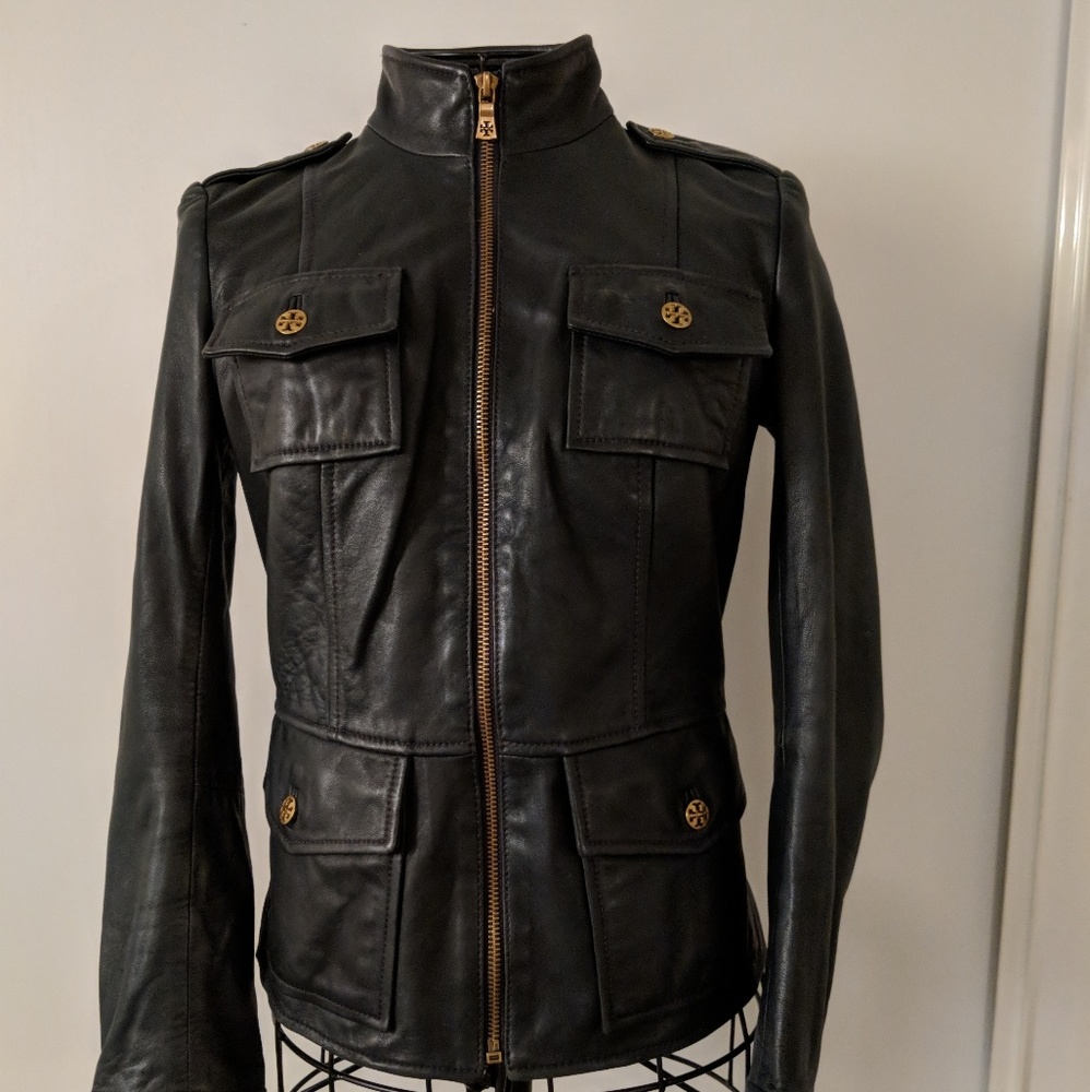 Tory Burch Leather Motorcycle Jacket