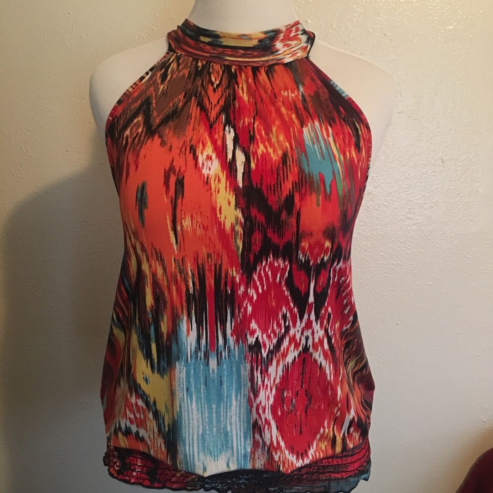 Backless colorful top XL