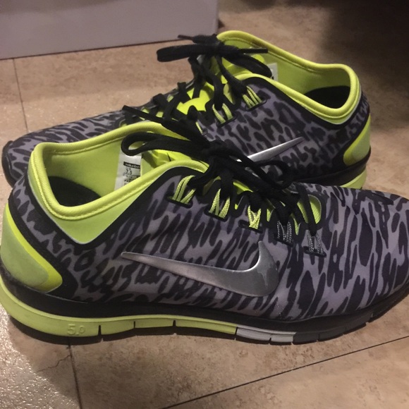 Nike Shoes - Nike Free 5.0 leopard and lime