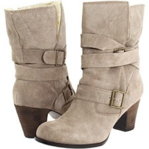 Nine West IHeartNY Grey Heel Boot Faux Fur Sz 7