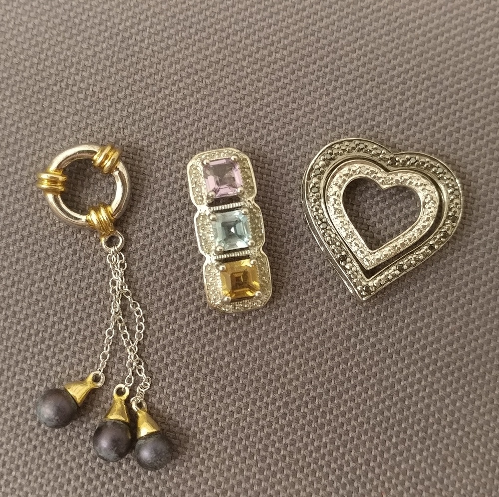 Gems tv pendant 3 piece lot