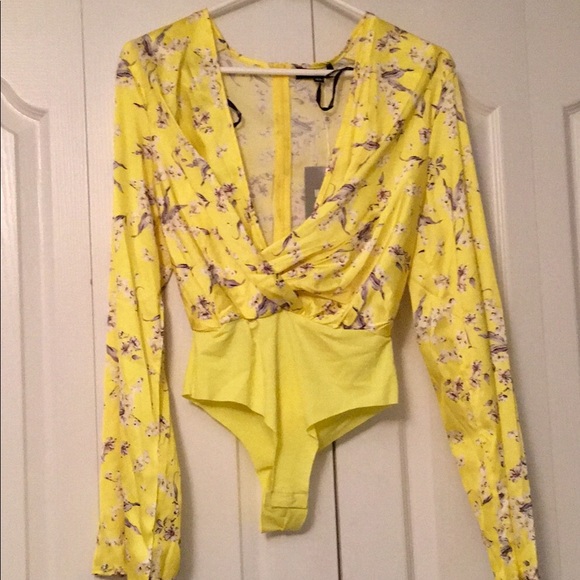 Misguided floral print drape bodysuit - Picture 4 of 4