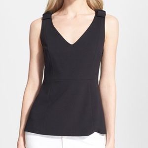 Kate Spade Ponte peplum top black
