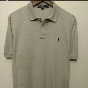 Ralph Lauren Mens Size Large Gray Polo Pony Shirt