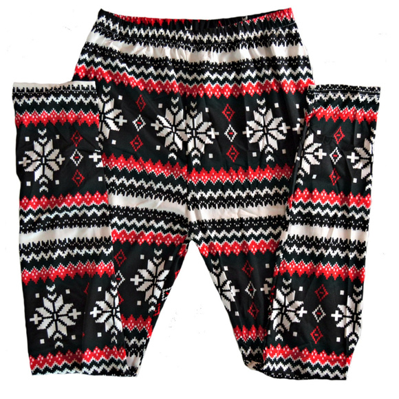 Leggings with Winter Christmas Snowflakes print - Picture 2 of 3