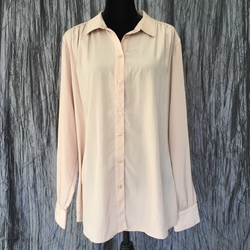 NWT Gap Golden Nude Shirred Blouse