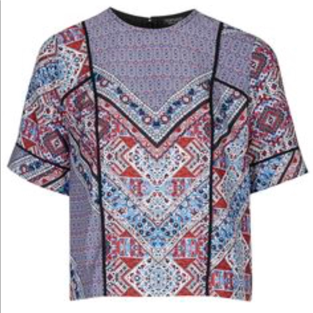 Top Shop Scarf Print Blouse