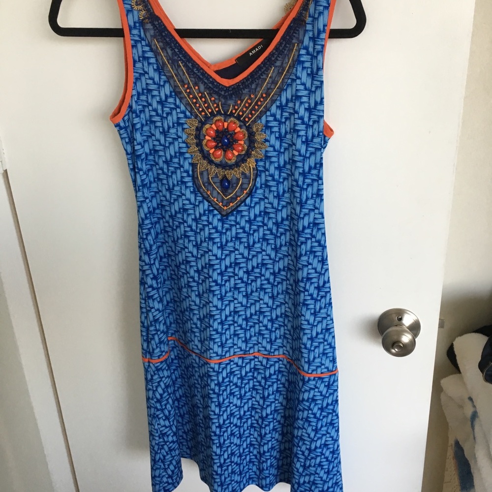 Unique And Trendy Patterned And Beaded Dress - image 1