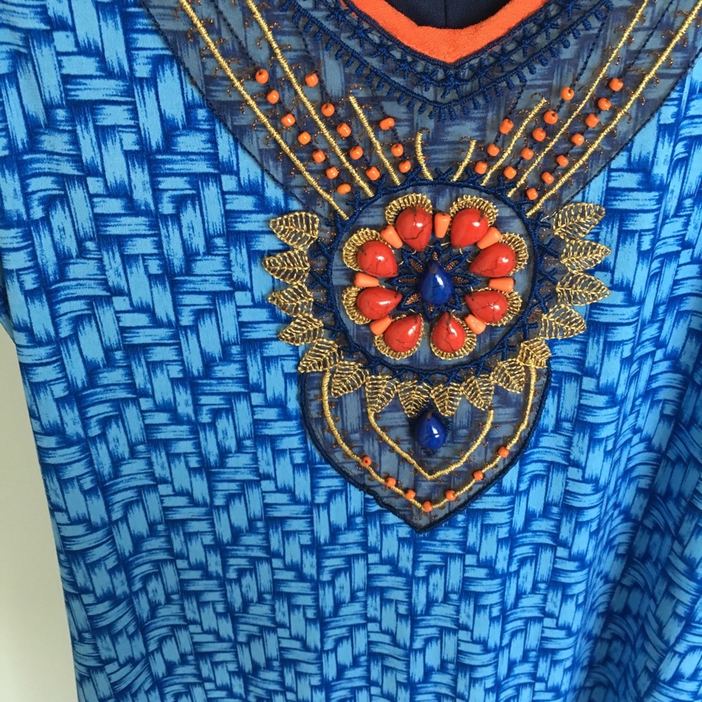 Unique And Trendy Patterned And Beaded Dress - image 4