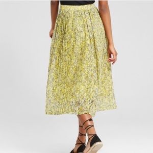 Who What Wear Pleated Floral Lace Skirt