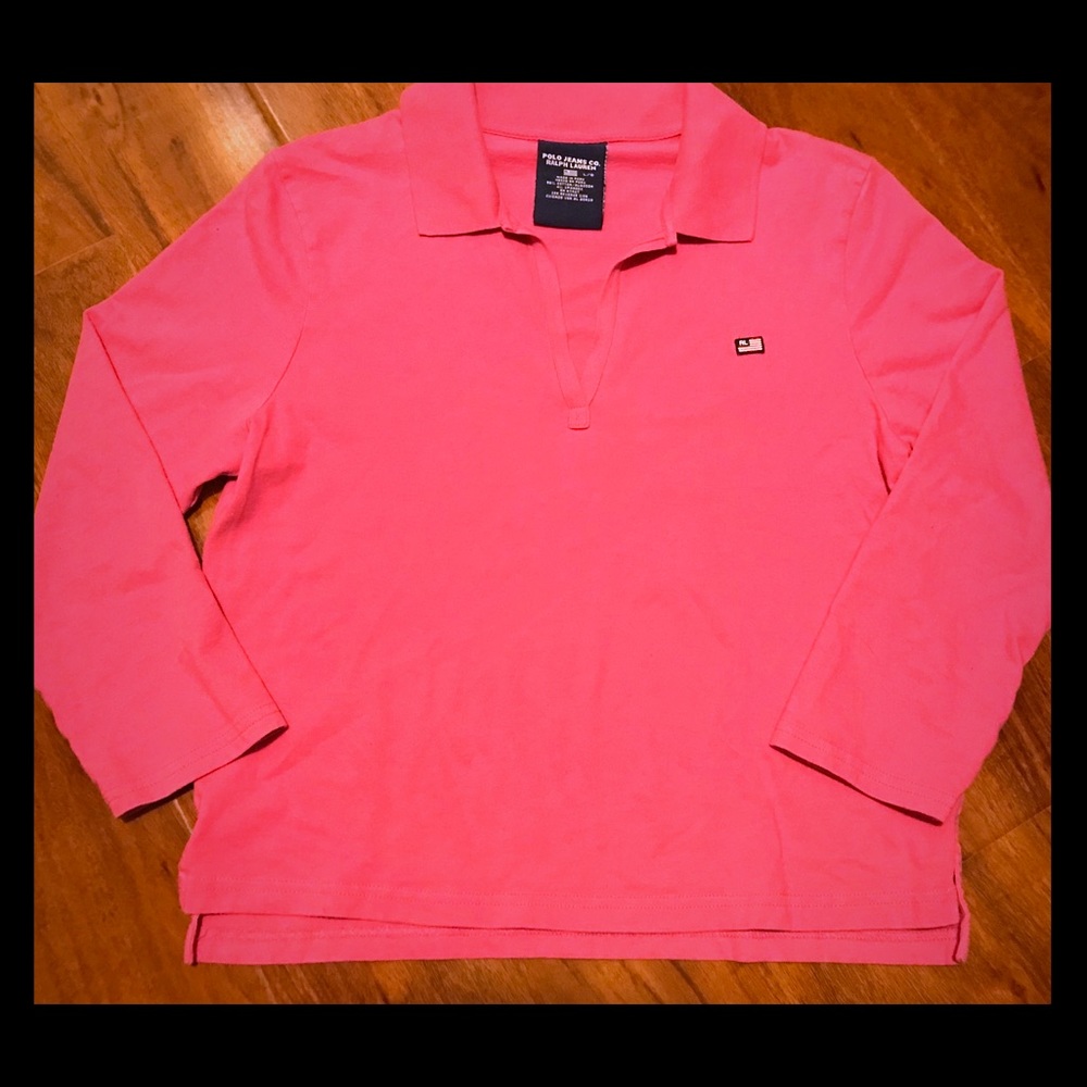Women’s Pink Ralph Lauren Polo Shirt Sz L