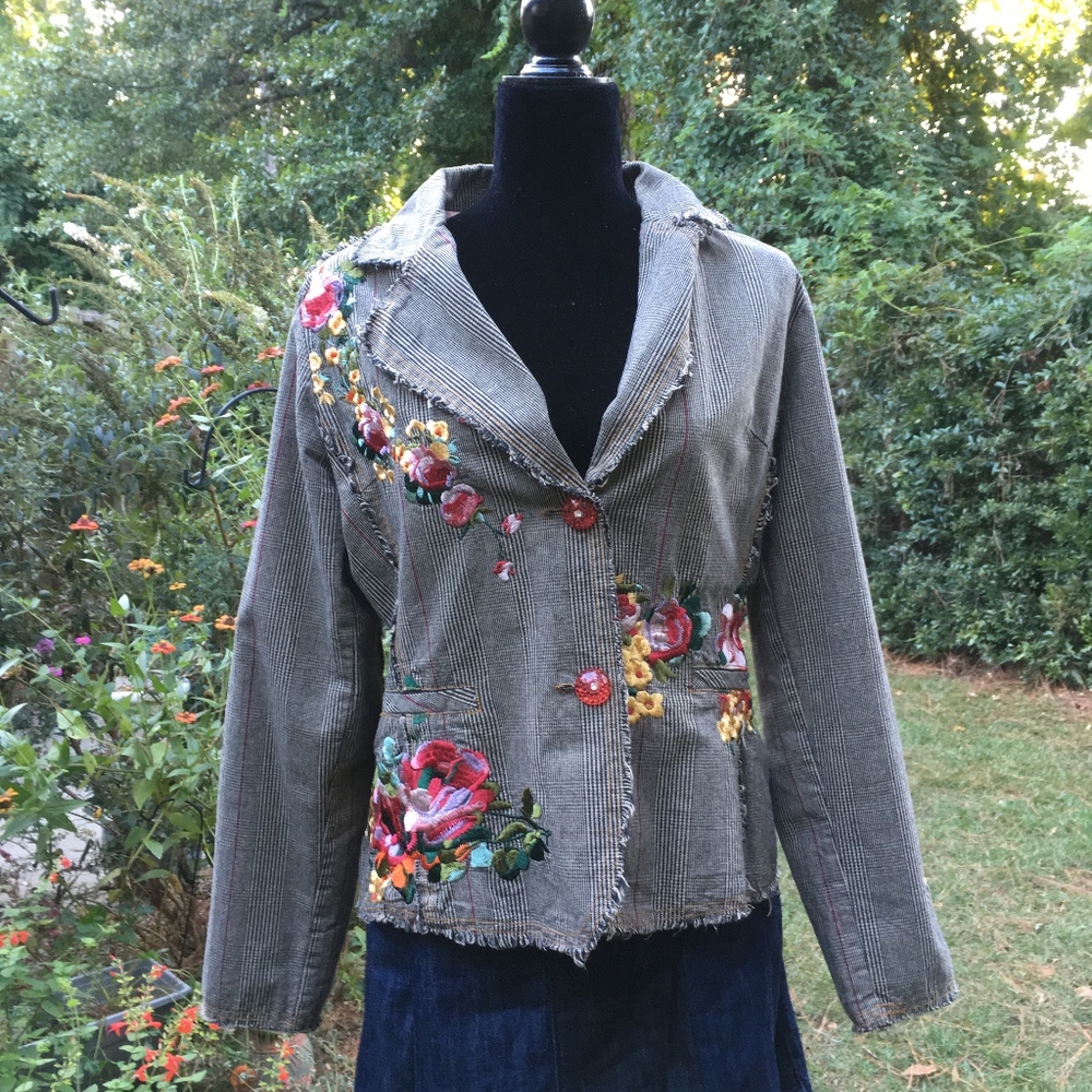 tweed embroidered jacket
