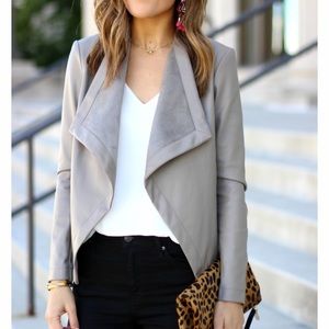 Bbdakota NWT faux leather drape front jacket