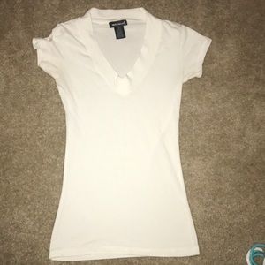 XS White Wet Seal V Neck