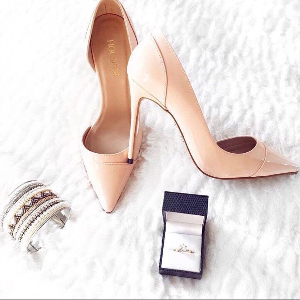 House of CB 'RIMINI' Peach Pointy Toe Pumps