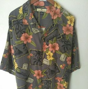 Tommy Bahama Mens Size XL Silk Hawaiian Shirt