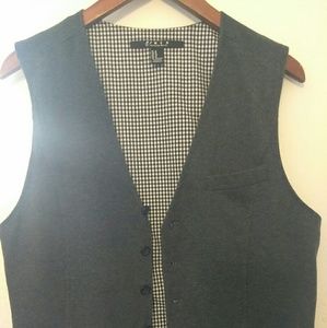 21Men Size Medium Mens Graphite Gray Button Vest