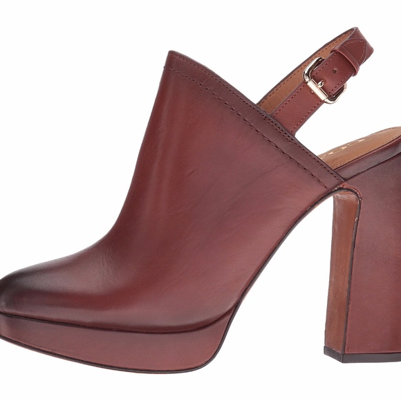 COACH Carmine Block-Heel Slingback Mules 8.5 Brown - Picture 3 of 5