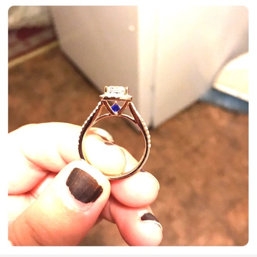 Sterling silver ring with rose gold plate