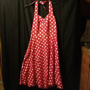 Red and White halter dress
