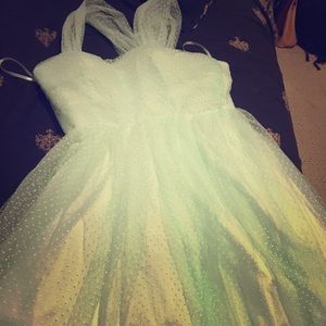 Mint green, Swiss dot organdy dress
