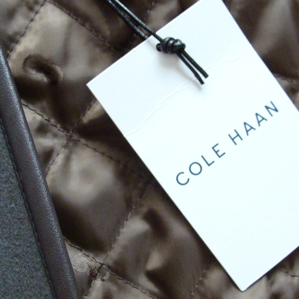 Cole Haan Hooded Duffle Quilted Yoke Coat - Picture 4 of 6