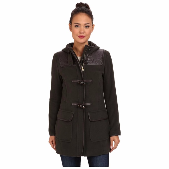 Cole Haan Jackets & Blazers - Cole Haan Hooded Duffle Quilted Yoke Coat