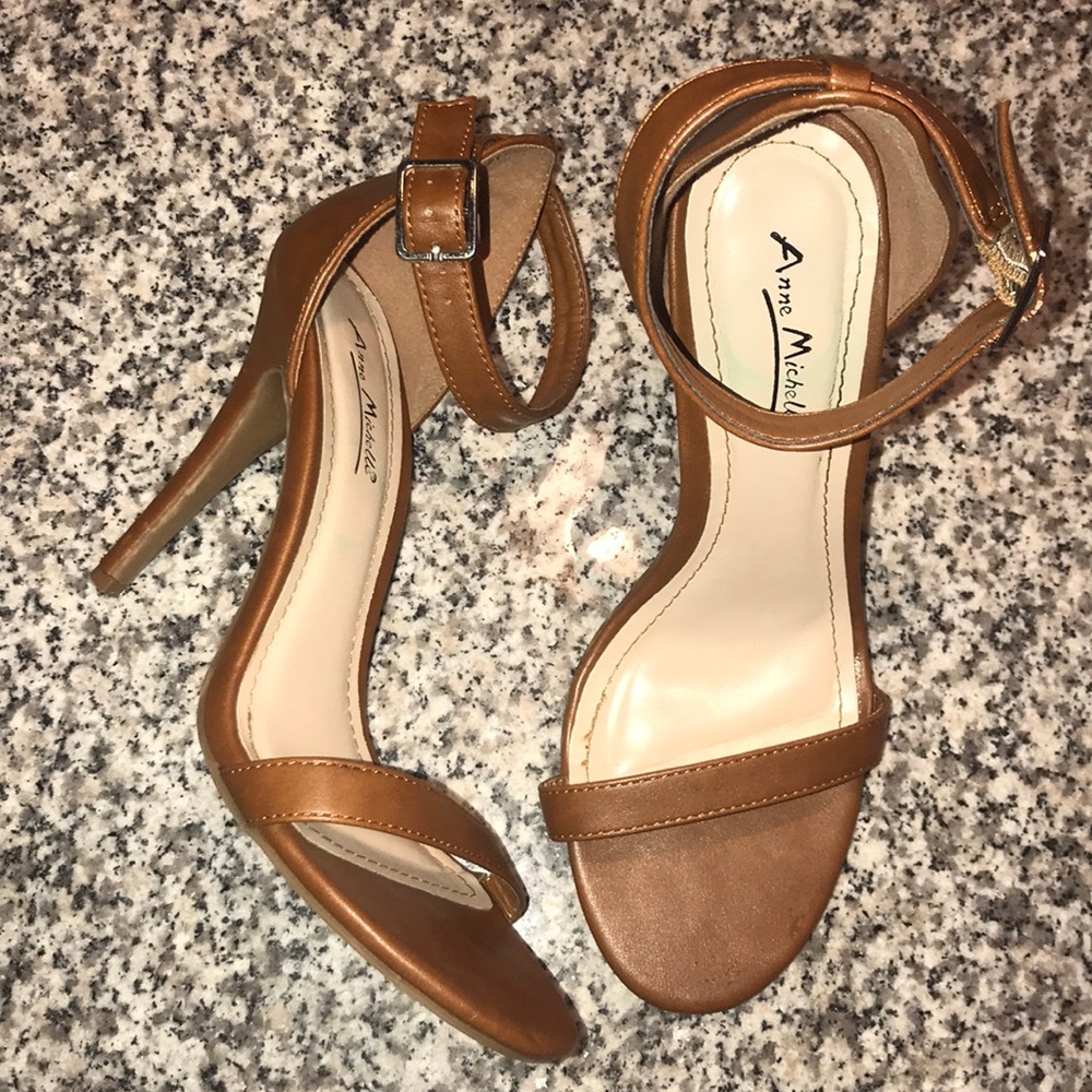 Brown strappy heels size 8