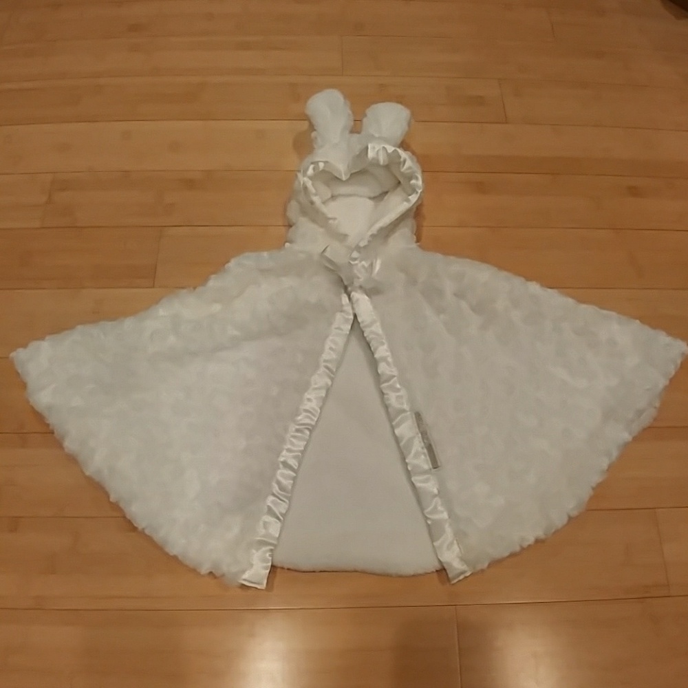 White Cape with bunny ears soft hood