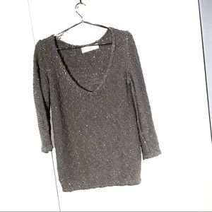 *SOLD* Zara V-neck cotton grey sweater