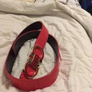 Red Salvatore Ferragamo men's belt.