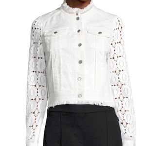 Elie Tahari Meggie Lace-Back Denim Jacket