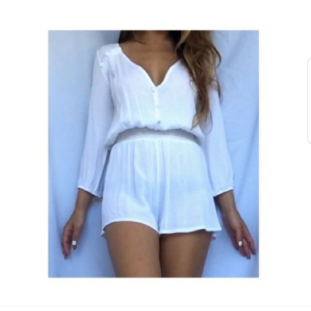 NEW // White Button Front Romper
