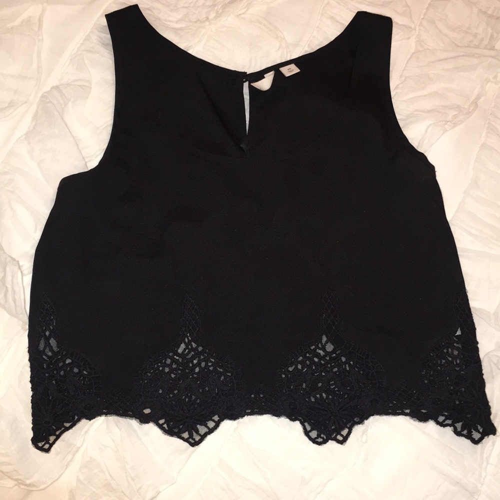 NWOT Cropped Black Tank
